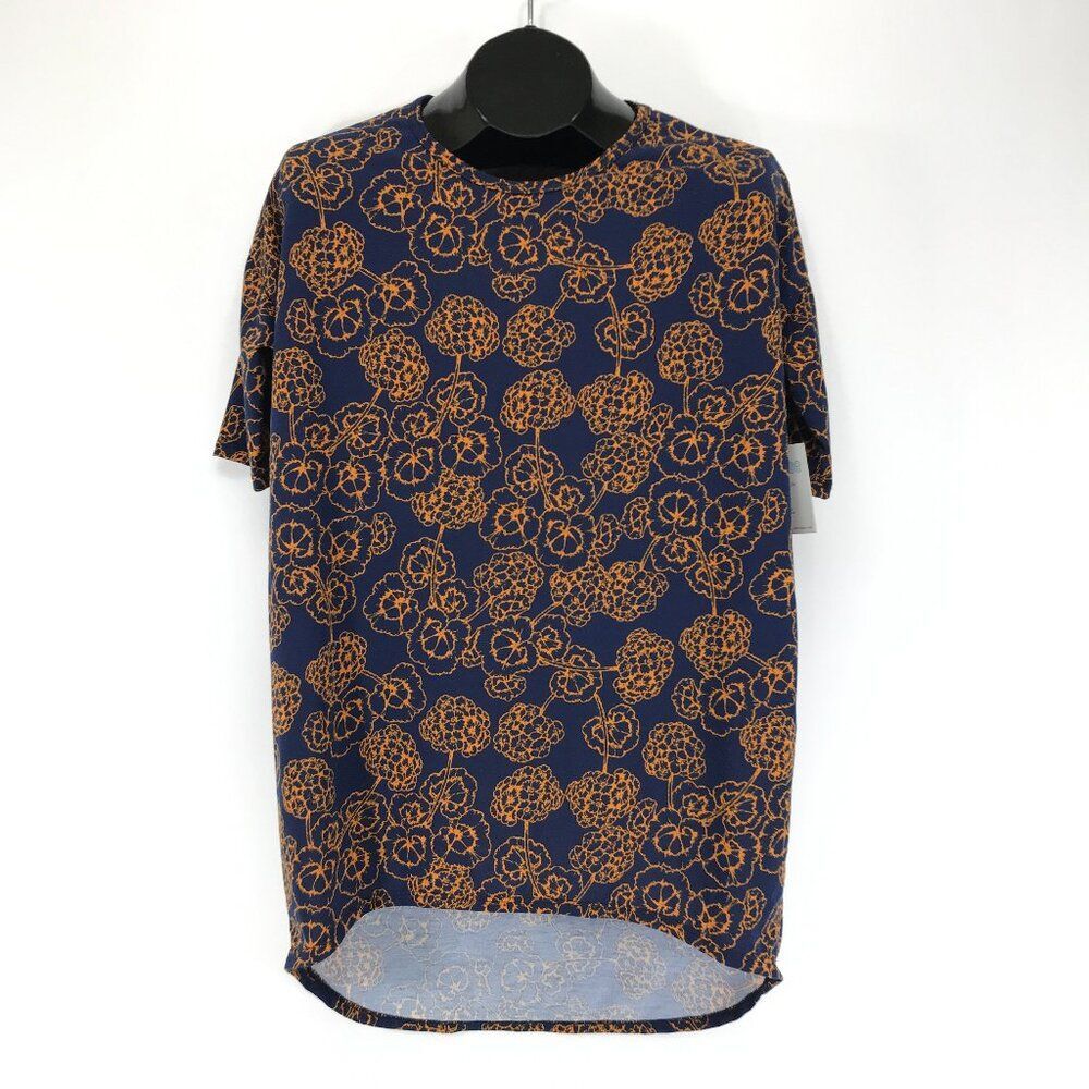 LuLaRoe Floral Irma Tunic Top Women's XXS Stretch Oversized High-Low Casual NWT